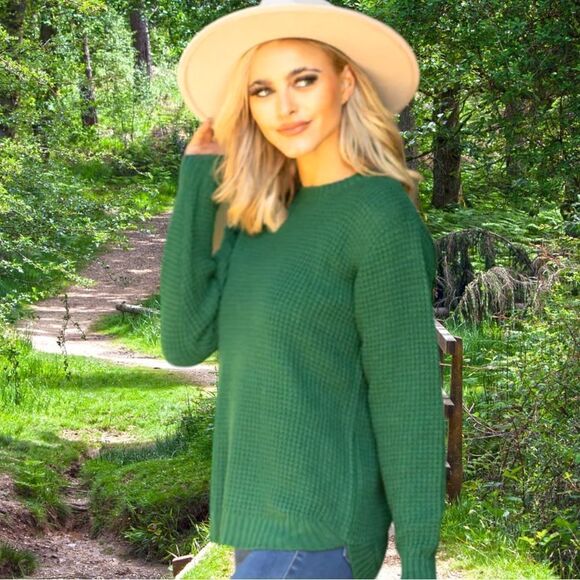 Misslook awesome pretty green cotton/acrylic blend warm winter sweater! - Picture 2 of 11